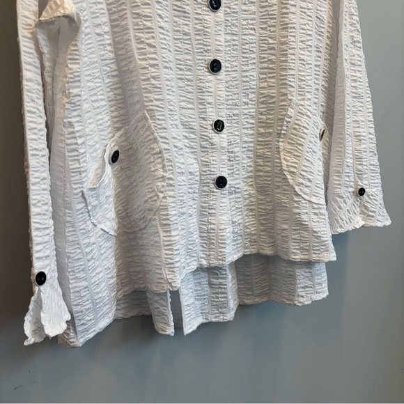 Habitat Clothes To Live In Large Jacket Lightweight textured button Front White - Picture 7 of 12